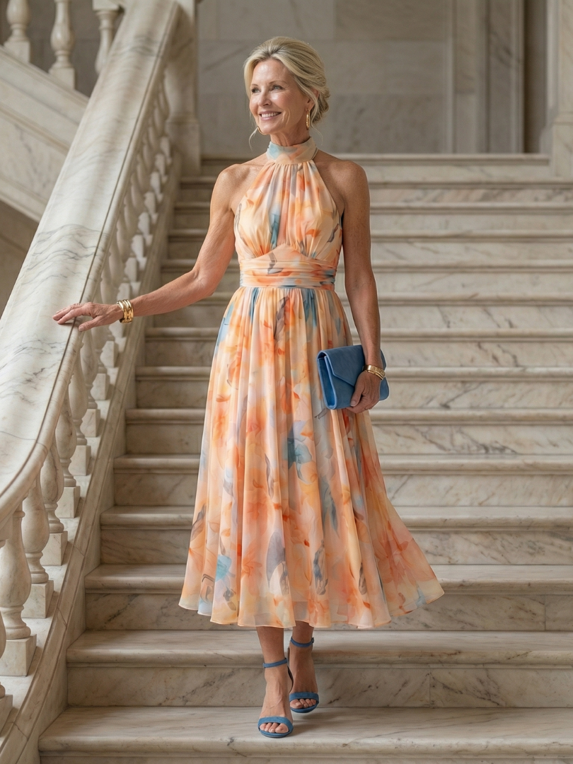 Grace & Annalee™ | Soft Halter Midi Dress