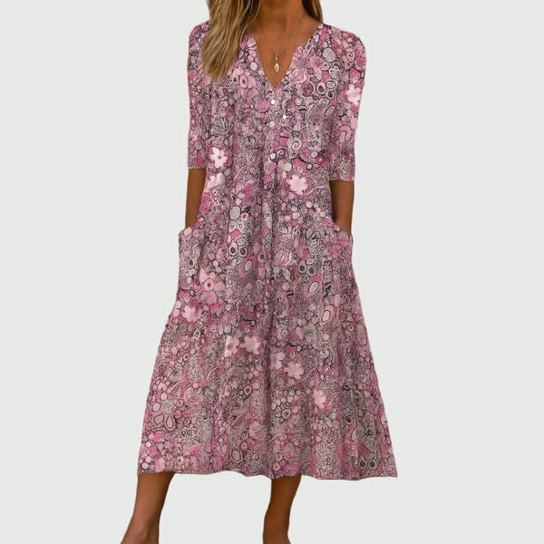 Harlow™ | Graceful Midi Dress With Pockets