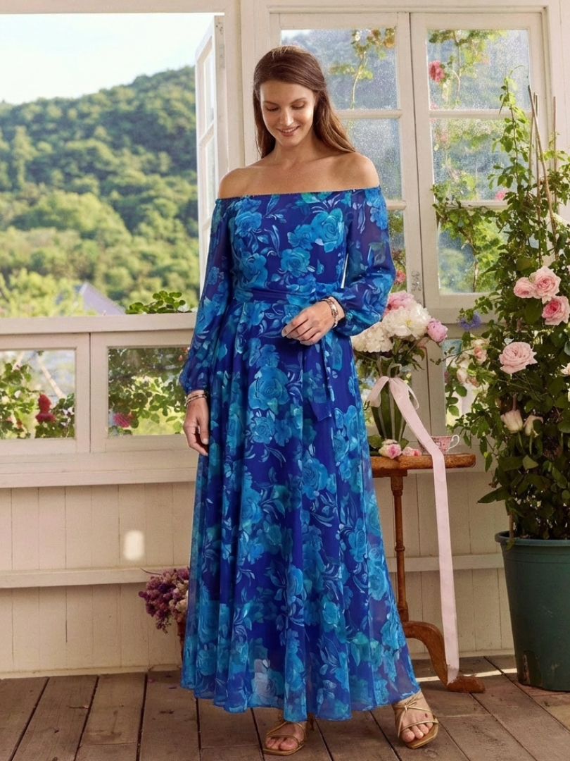 Grace & Annalee™ | Off Shoulder Floral Maxi Dress
