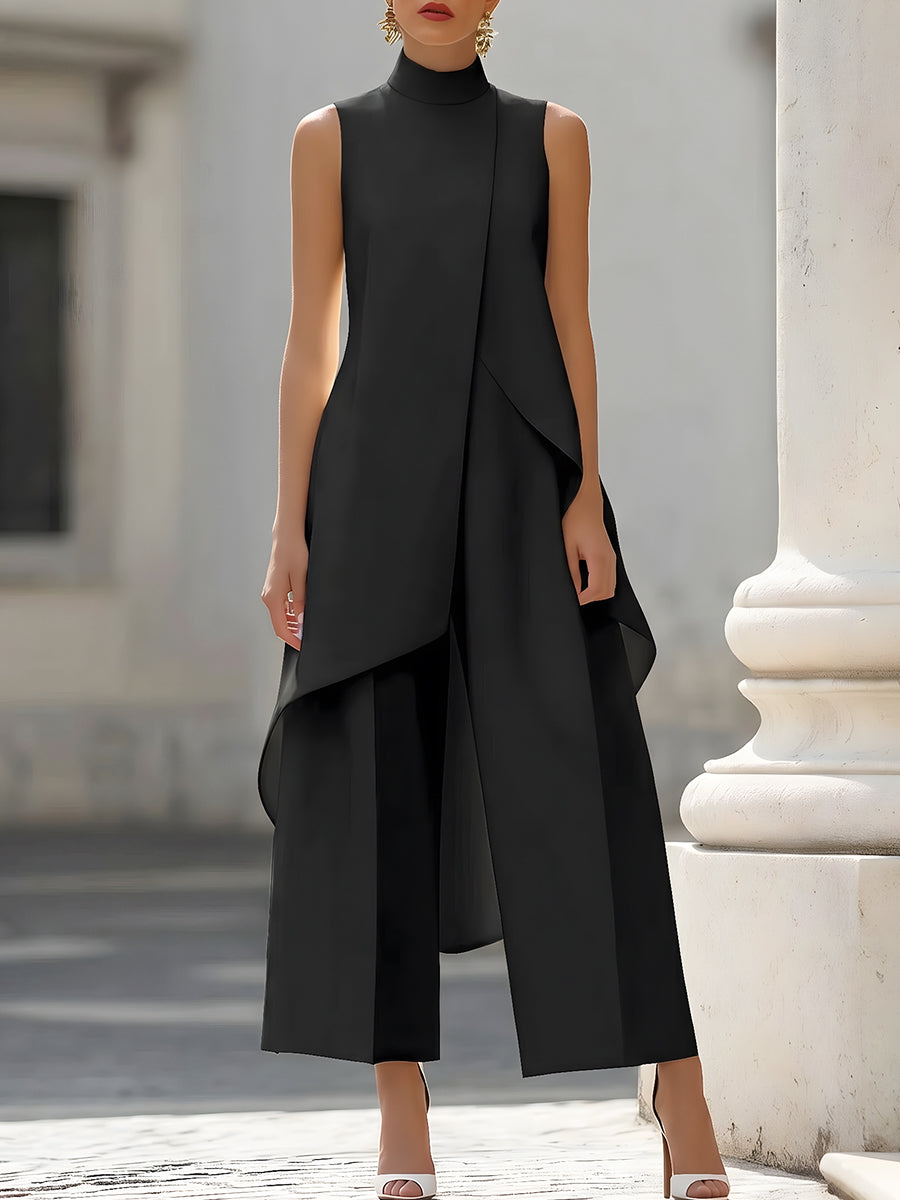 Valora - Elegant Wide-leg Two-piece Suit