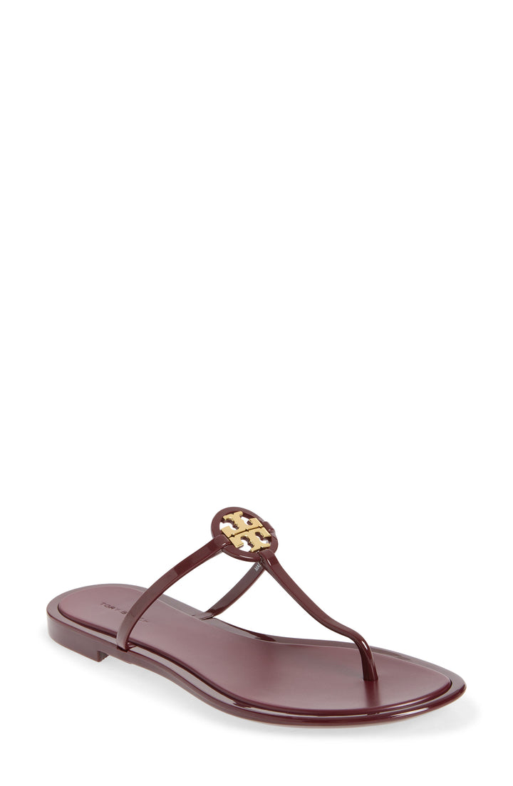 Mini Miller Jelly Thong Sandal - Dark Raspberry / Gold