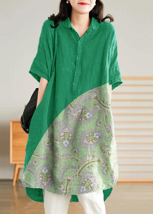 Women Casual Linen Shirt Dress