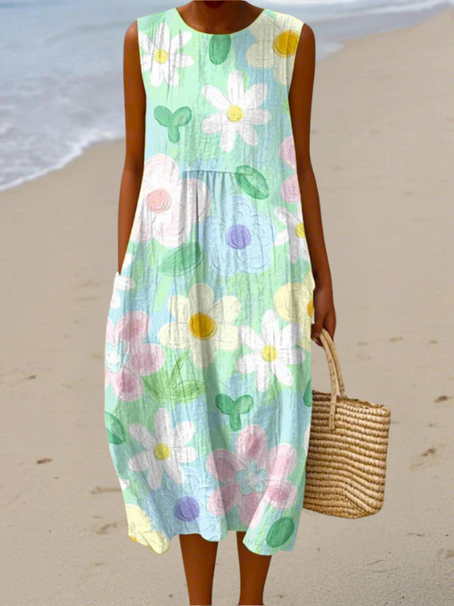 Erin™ Pastel Blossom Midi Dress