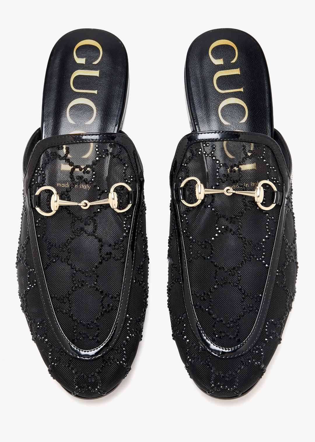 GUCCI Princetown Crystal GG Mesh