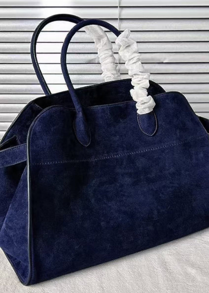 Fashion dark blue Large Capacity Suede Tote Handbag