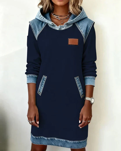 Charlotte™ | Cozy Contrast Hooded Dress