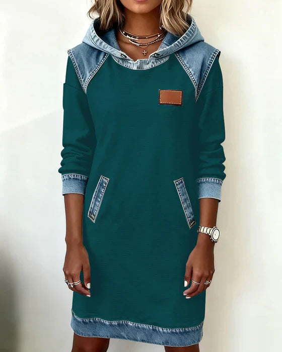 Charlotte™ | Cozy Contrast Hooded Dress