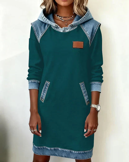 Charlotte™ | Cozy Contrast Hooded Dress