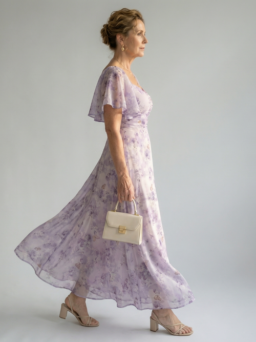Vaelis |  Flutter Sleeve Midi Dress