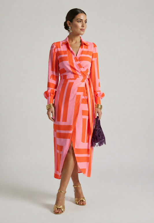 Grace & Annalee™| Printed Wrap Dress