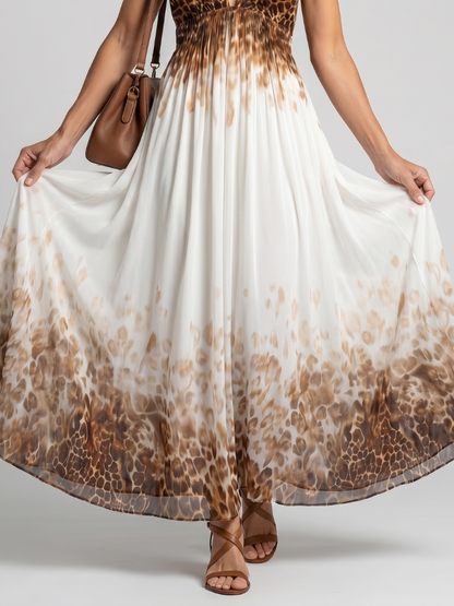 Orlune | Pleated White Midi Dress