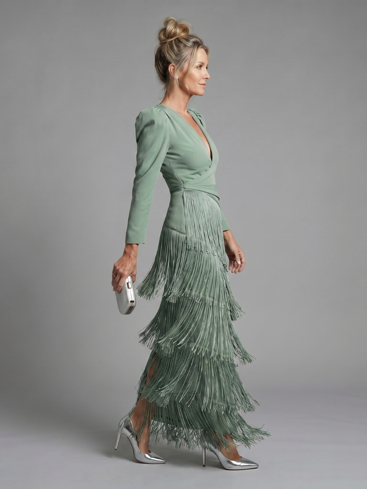 GENEVIEVE | Fringe Midi Dress