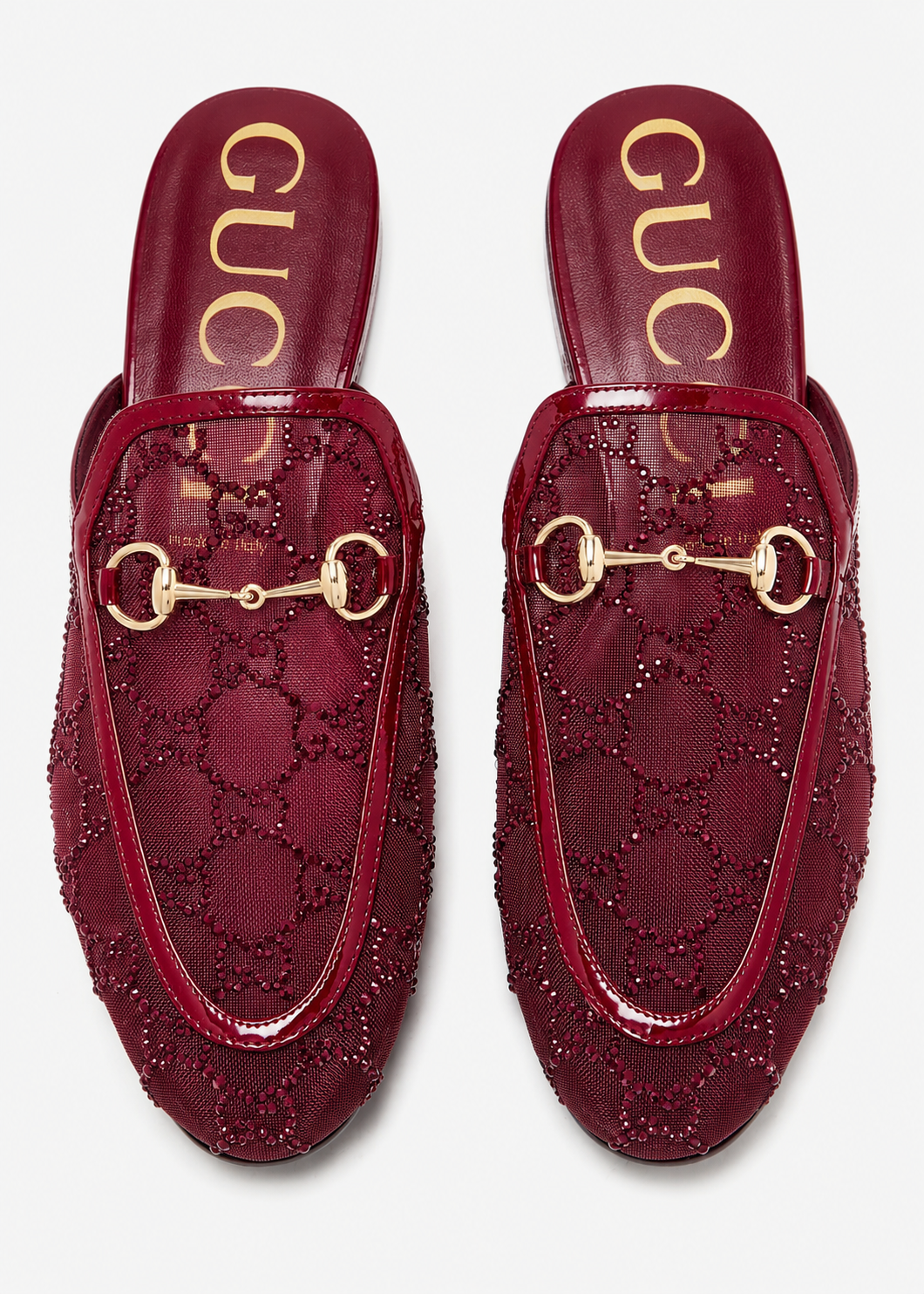 GUCCI Princetown Crystal GG Mesh