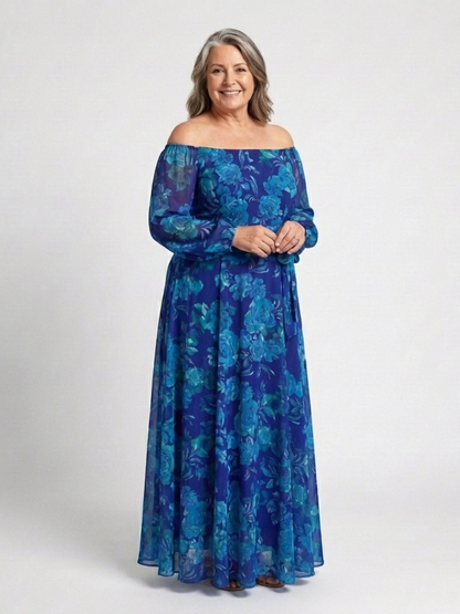 Grace & Annalee™ | Off Shoulder Floral Maxi Dress