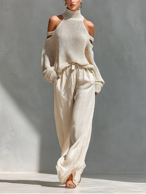 Camilla | Fashionable Knit and Linen Set
