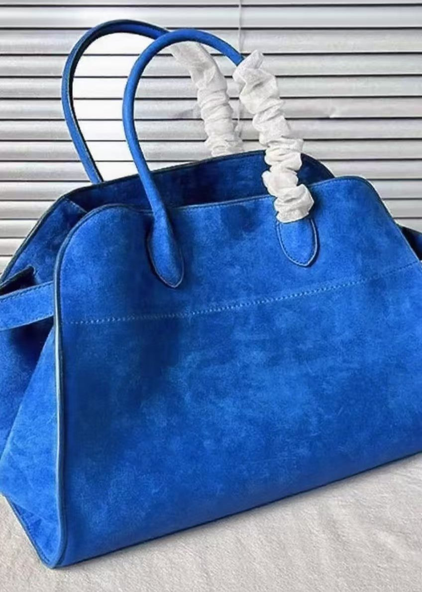 Fashion dark blue Large Capacity Suede Tote Handbag