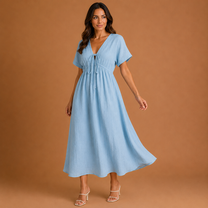 VIVIAN | Relaxed V-Neck Maxi Dress