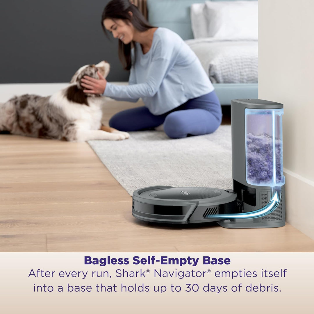 Shark Navigator Robot Vacuum + Self-Empty Base, Grey, RV2120AE