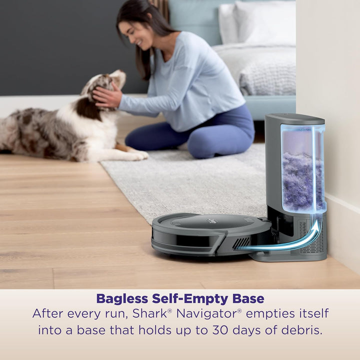 Shark Navigator Robot Vacuum + Self-Empty Base, Grey, RV2120AE