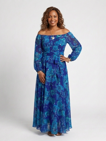Grace & Annalee™ | Off Shoulder Floral Maxi Dress