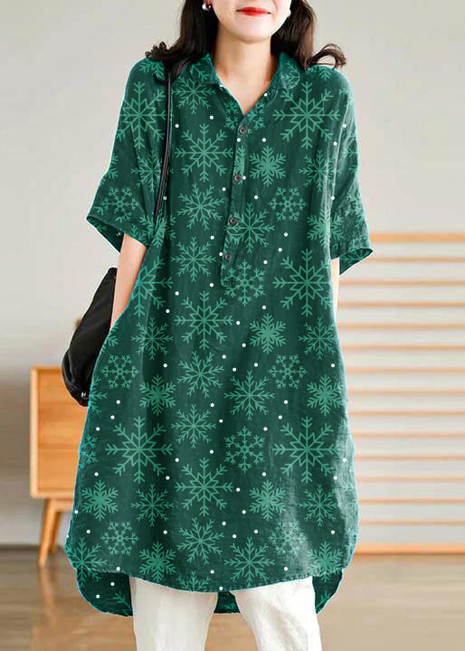 Women Casual Linen Shirt Dress