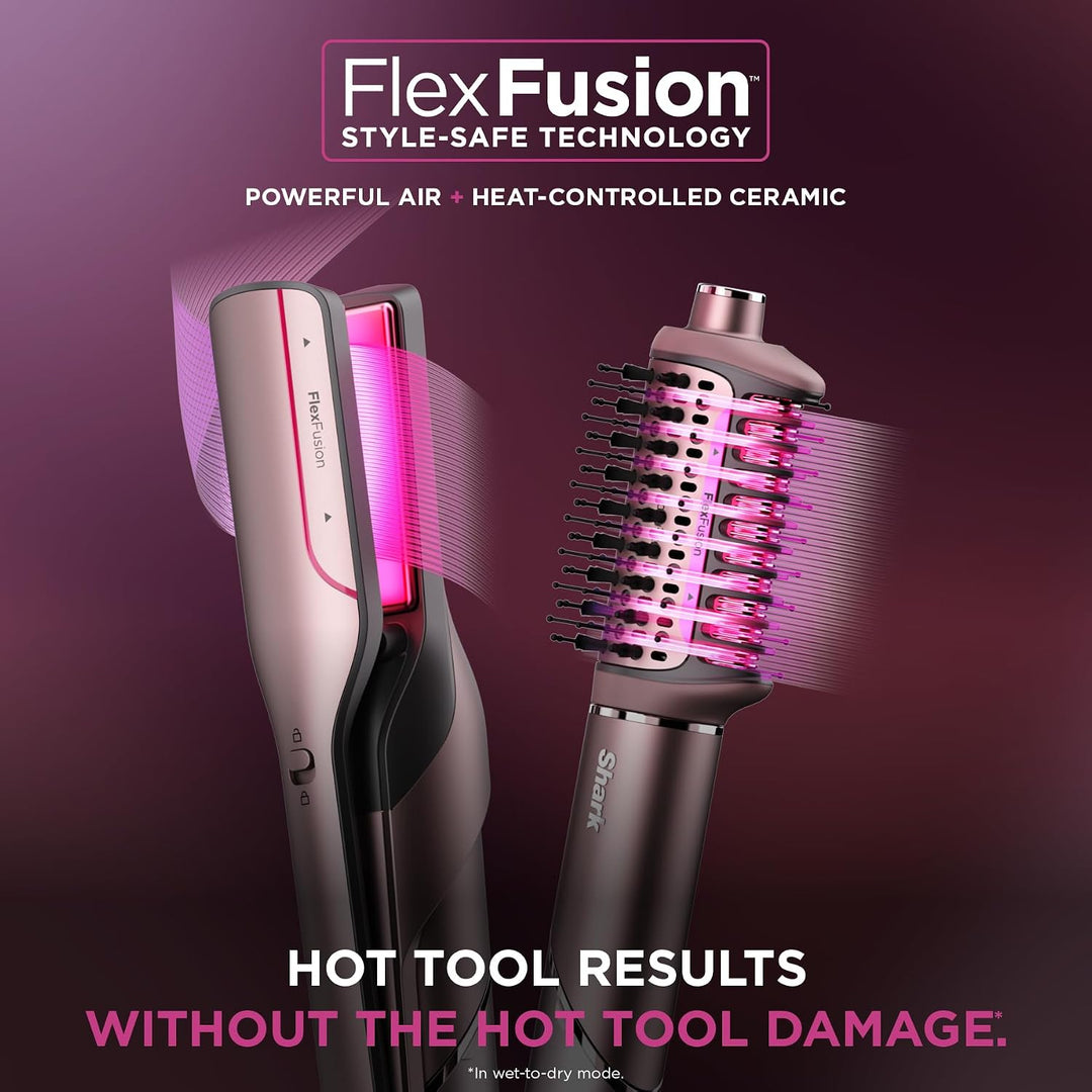 Shark FlexFusion Straight 4-in-1 Air and Ceramic Styling Drying and Straightening System Cosmic Blush