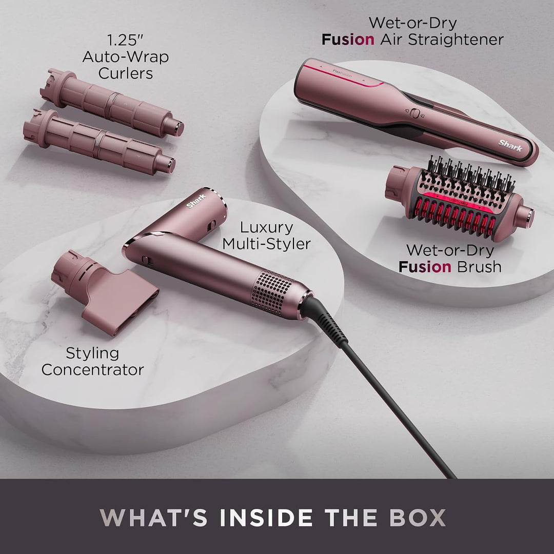 Shark FlexFusion Straight 4-in-1 Air and Ceramic Styling Drying and Straightening System Cosmic Blush
