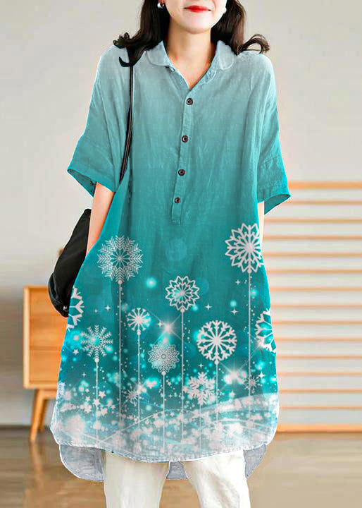 Women Casual Linen Shirt Dress