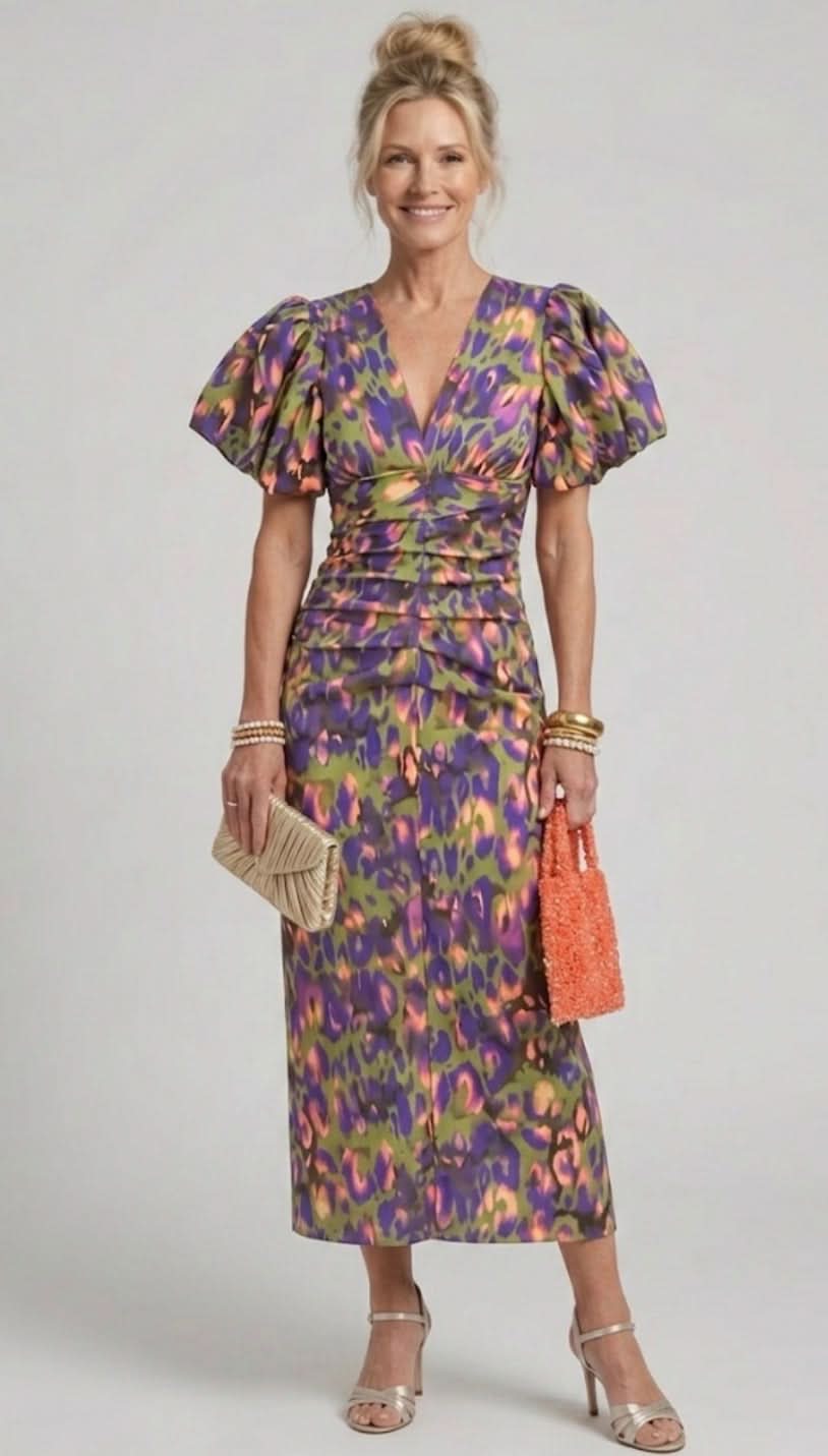 Grace & Annalee™ | Vivid Pleated Midi Dress