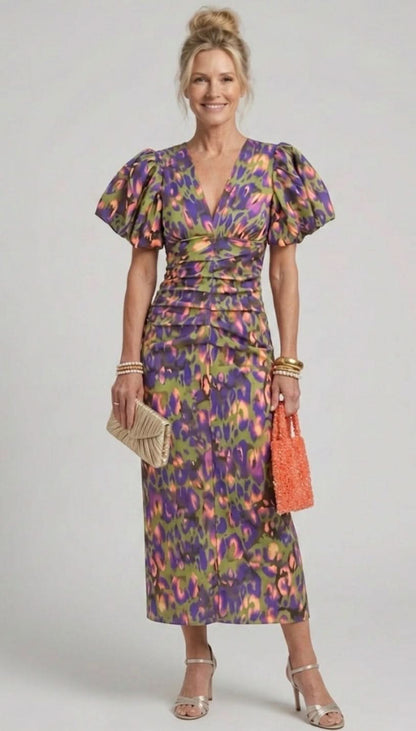 Grace & Annalee™ | Vivid Pleated Midi Dress
