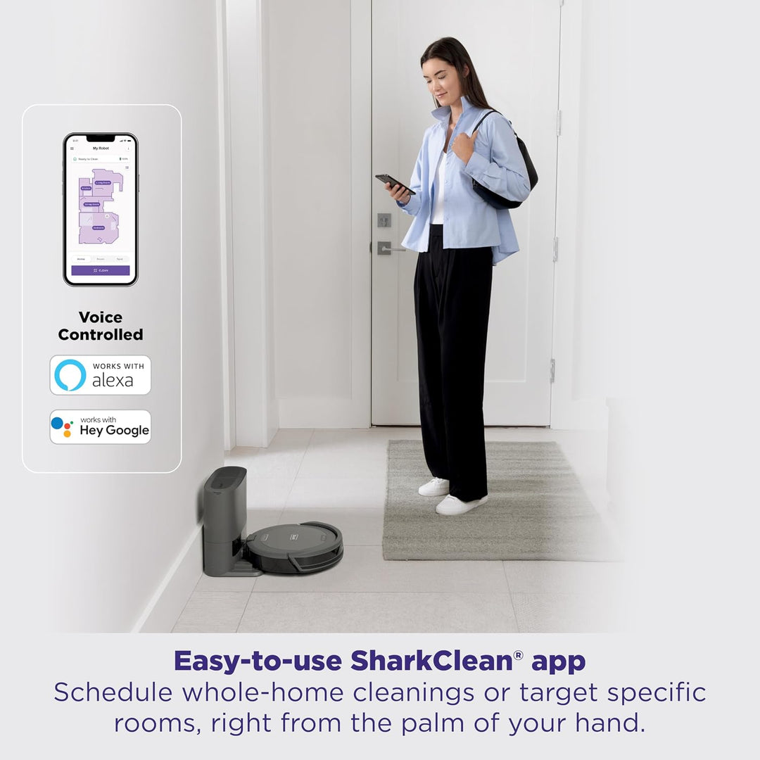 Shark Navigator Robot Vacuum + Self-Empty Base, Grey, RV2120AE
