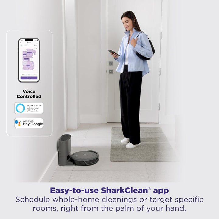Shark Navigator Robot Vacuum + Self-Empty Base, Grey, RV2120AE