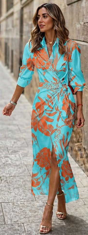 Grace & Annalee™| Printed Wrap Dress