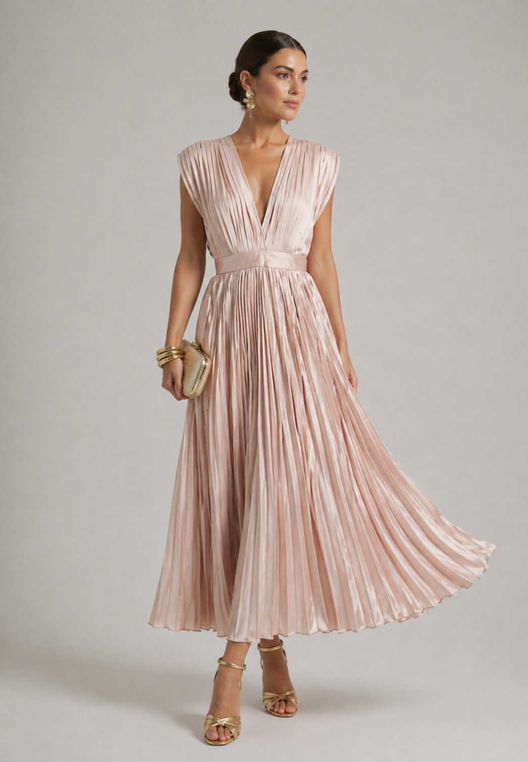 Grace & Annalee™ | Timeless Pleated Midi Dress
