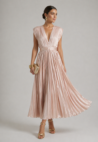 Grace & Annalee™ | Timeless Pleated Midi Dress