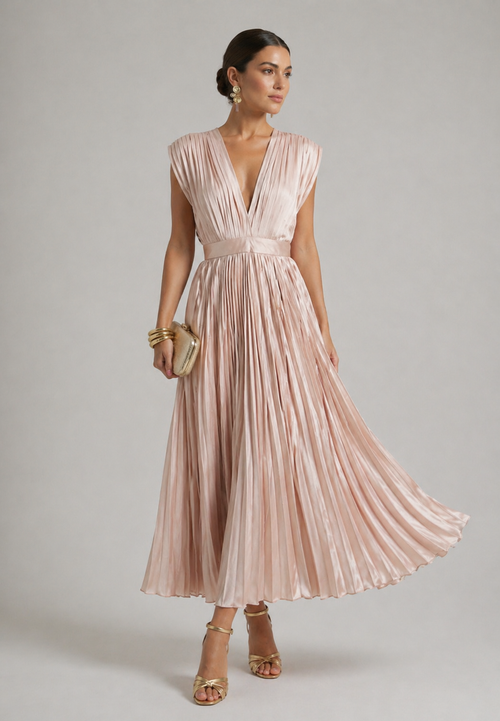 Grace & Annalee™ | Timeless Pleated Midi Dress