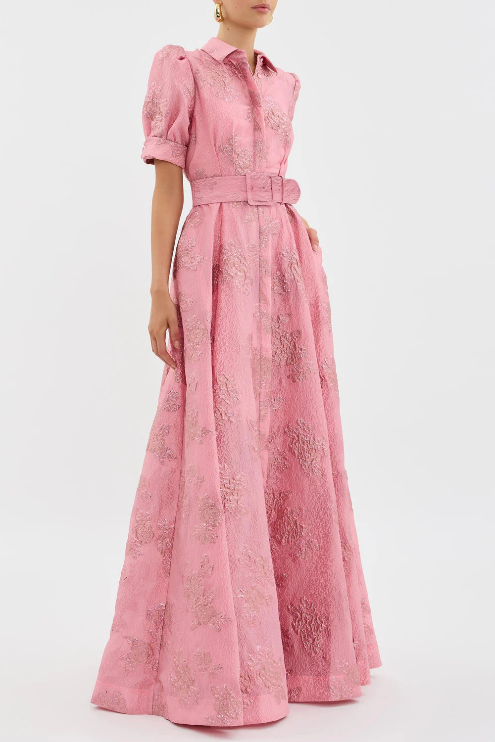 Anabella - Elegant Wedding Guest Maxi Dress with Short Puff Sleeves VIP
