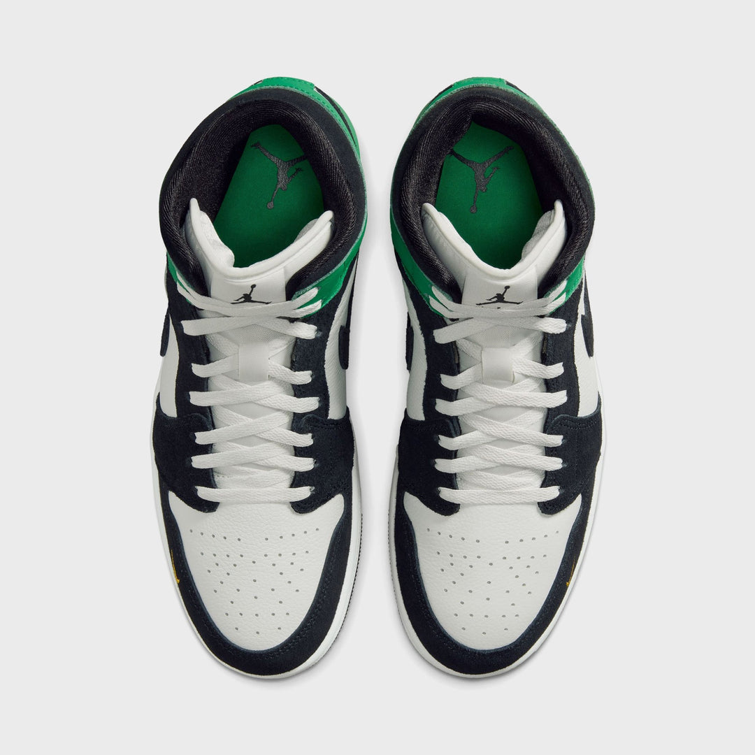 Jordan Air Jordan 1 Mid SE - Summit White / Lucky Green / University Gold / Black
