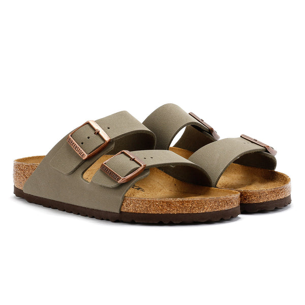 Birkenstock Arizona Birko Flor Nubuck Stone Regular Sandals