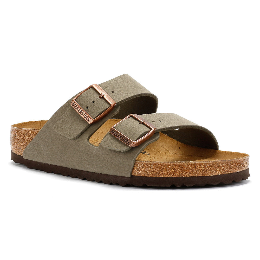 Birkenstock Arizona Birko Flor Nubuck Stone Regular Sandals