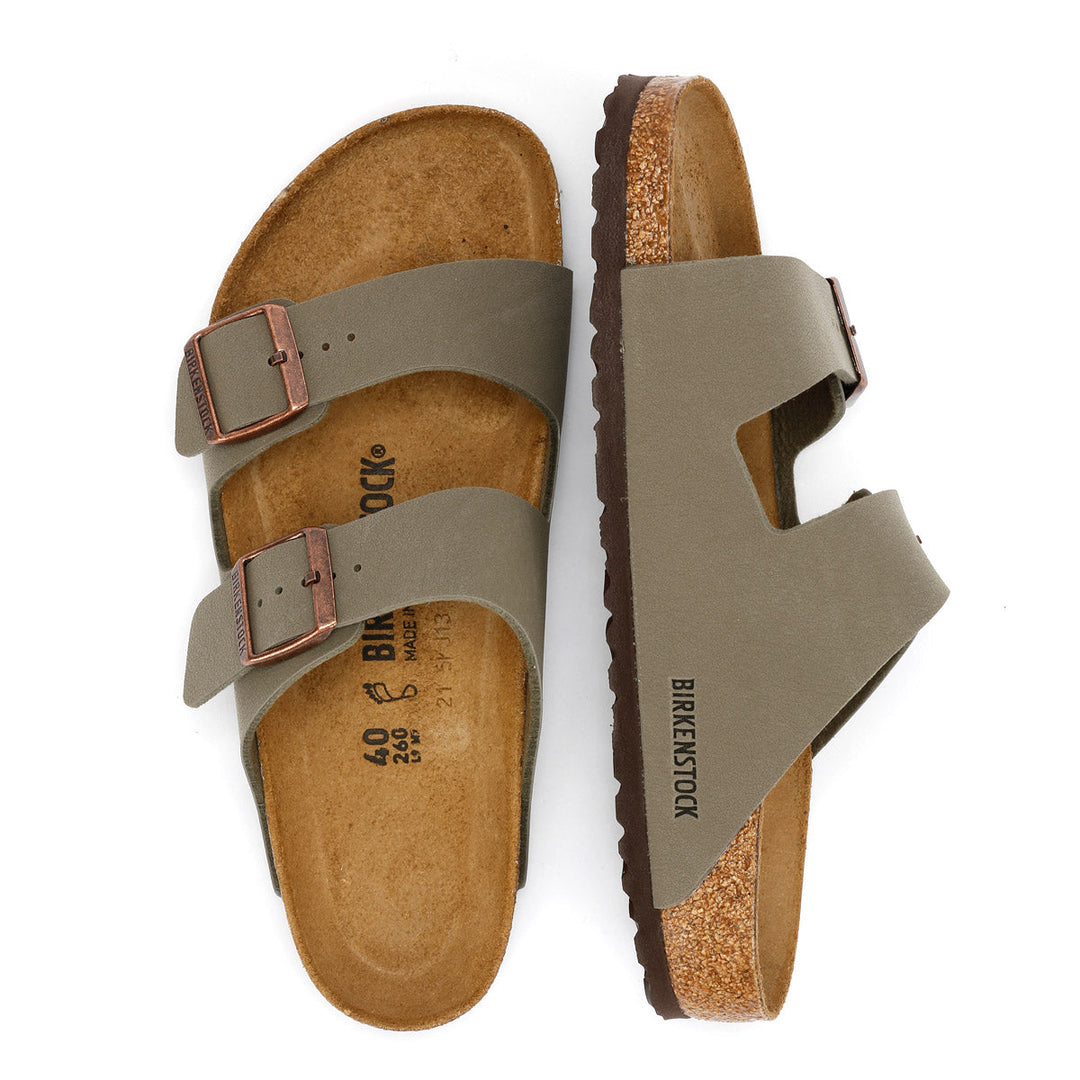 Birkenstock Arizona Birko Flor Nubuck Stone Regular Sandals