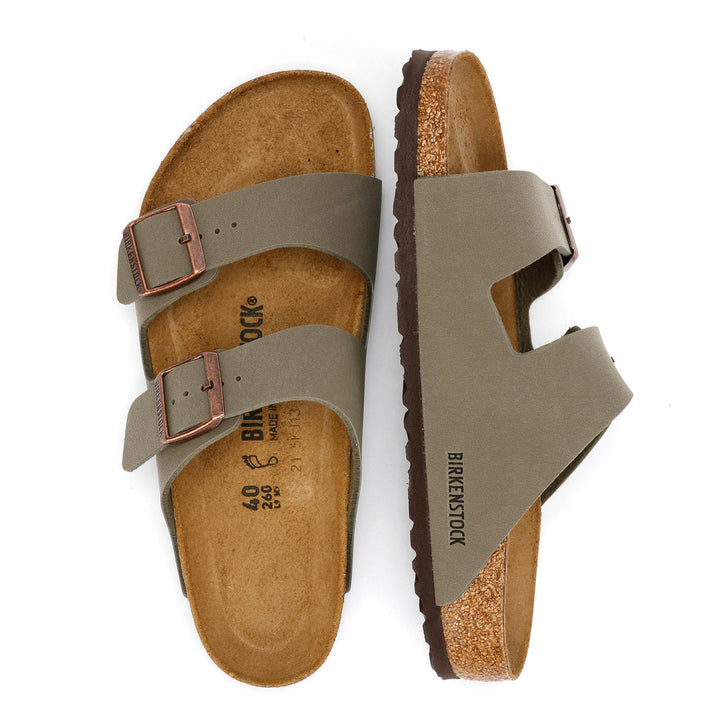 Birkenstock Arizona Birko Flor Nubuck Stone Regular Sandals