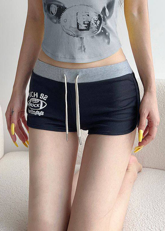 Casual Letter Printed Lace Up Workout Gym Shorts Running Shorts