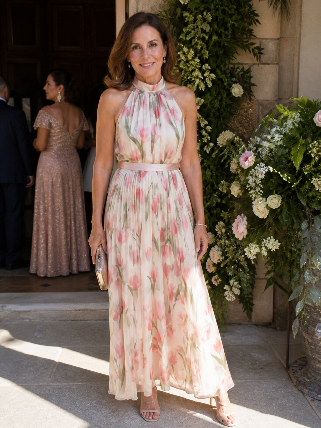 Grace & Annalee™ | Halter Neck Floral Midi Dress