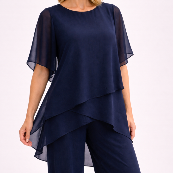 LINDA | Co-ord Set with Draped Palazzo Pants