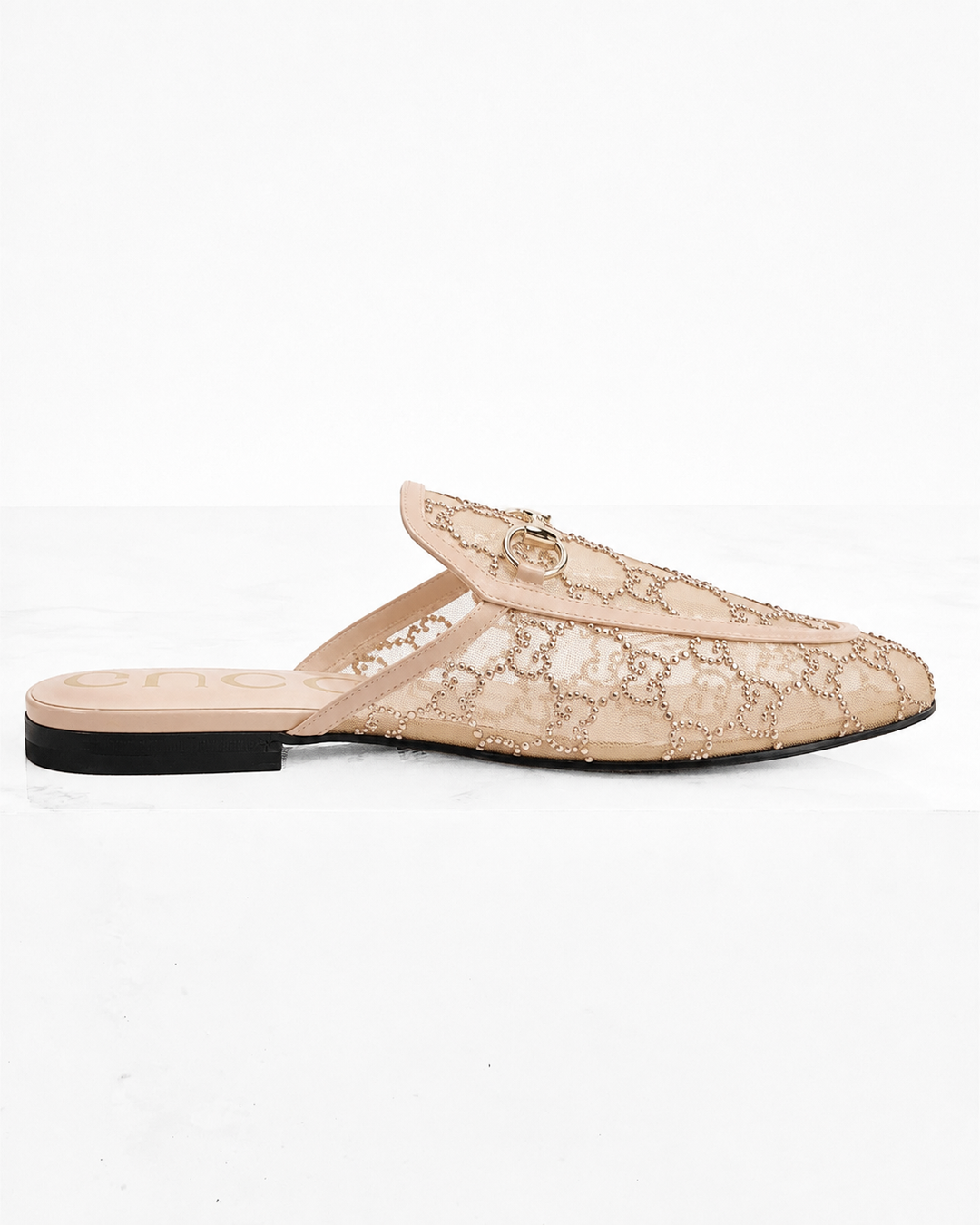 GUCCI Princetown Crystal GG Mesh