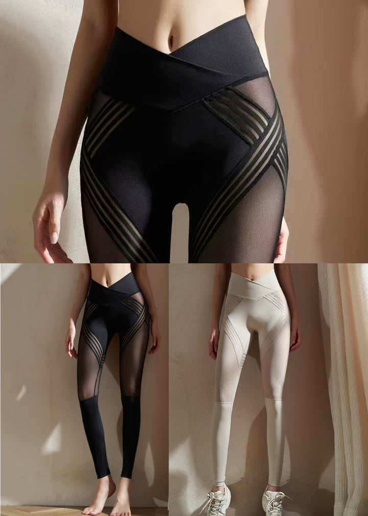 Fine Black Butt Scrunch Mesh Panel Leggings Gym Shark Leggings