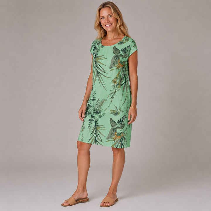 LORETTA | Tropical Print T-Shirt Dress