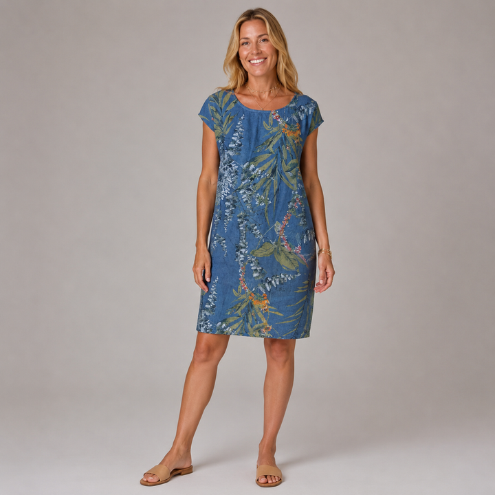 LORETTA | Tropical Print T-Shirt Dress