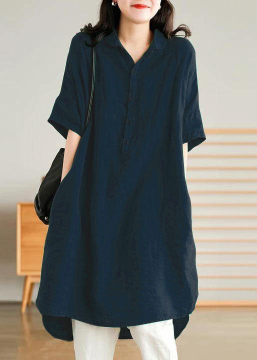 Women Casual Linen Shirt Dress